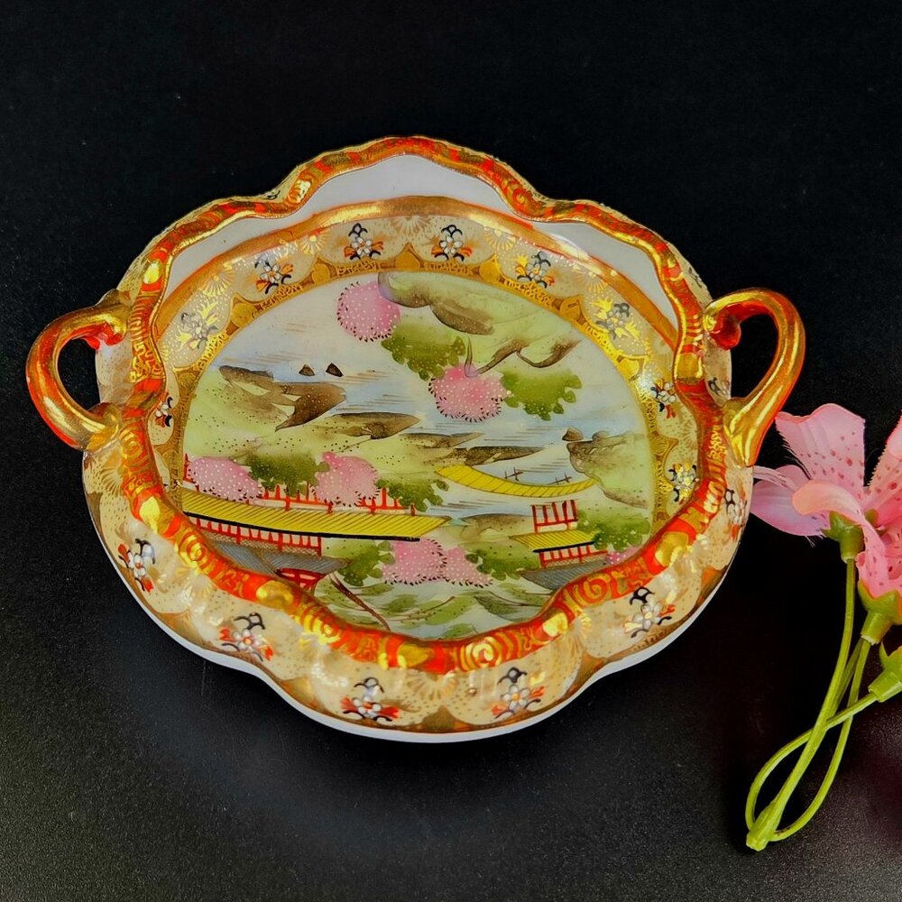 Antique - Kutani - Japanese Hand-Painted Bowl - 6" Across